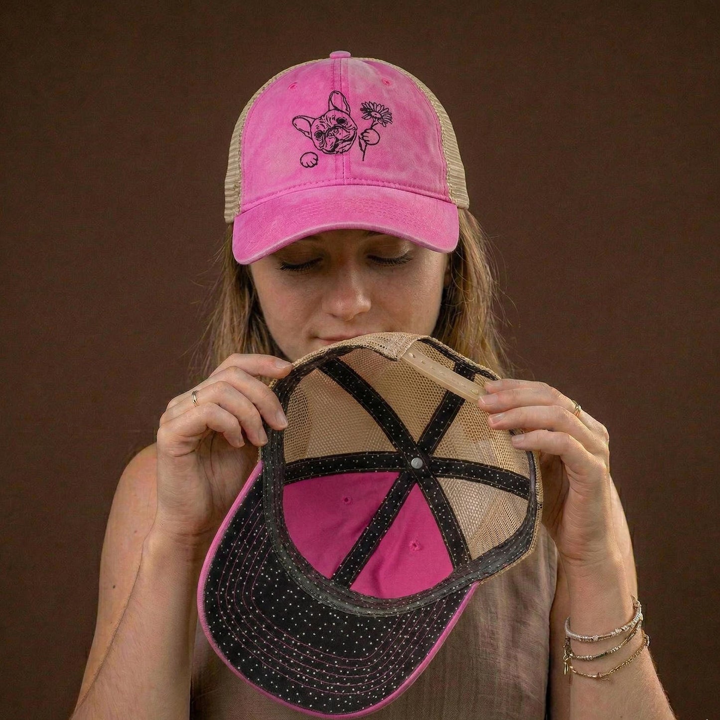 Gorra de camionero ajustable de malla lavada, regalo para mamá, gorra para chicas