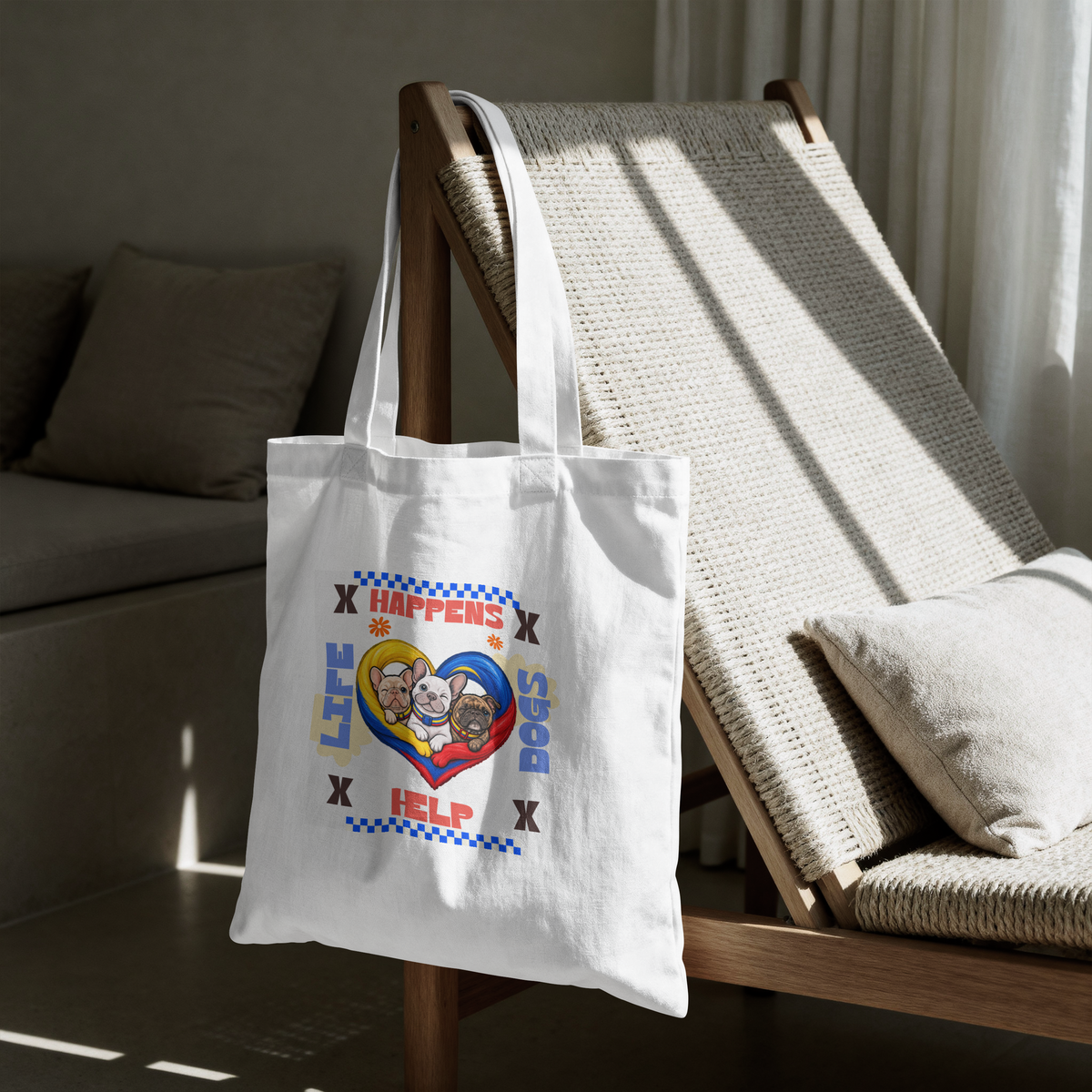 Life Happens... Dogs Help Tote Bag