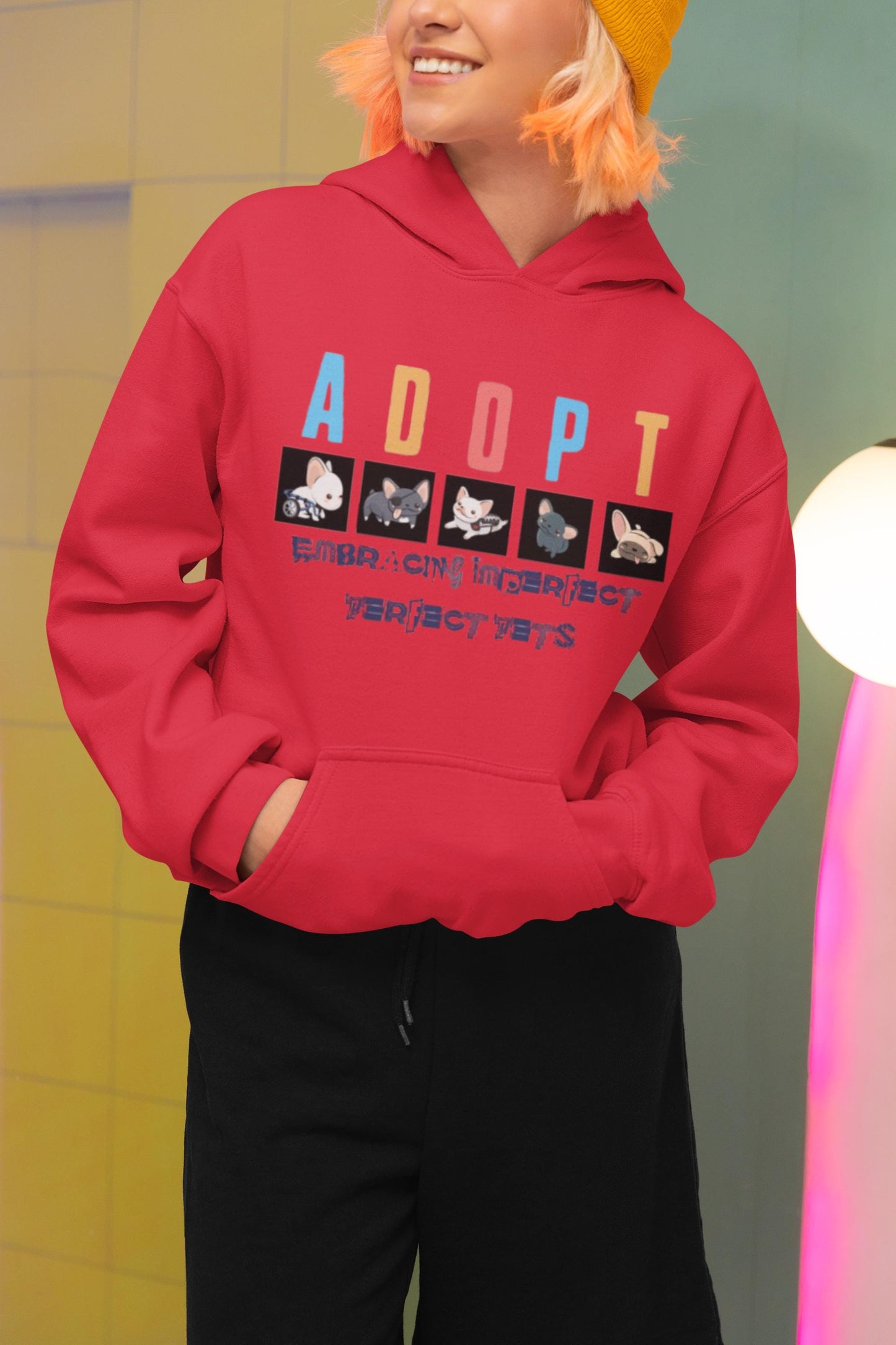 Adopt Imperfect Pets Hoodie - Unisex Dog Lover Sweatshirt