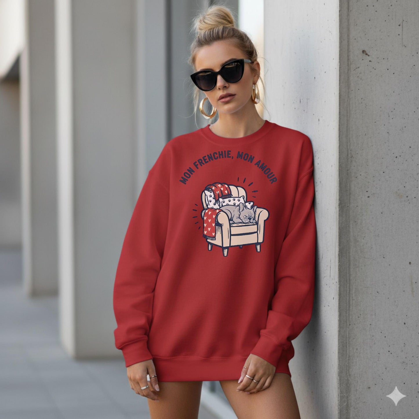 French Bulldog Sweatshirt | Mon Frenchie Mon Amour, Dog Lover Crewneck