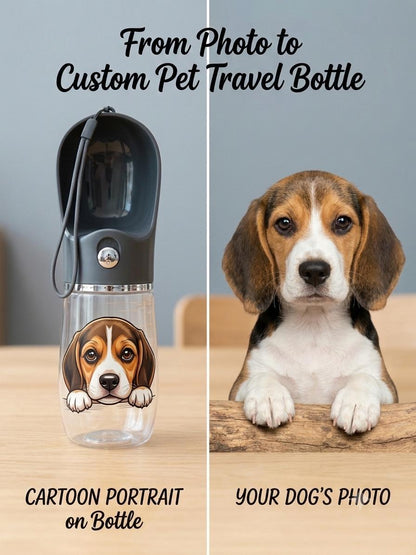 Custom Dog Portable Water Bottle