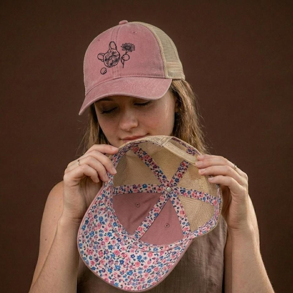Gorra de camionero ajustable de malla lavada, regalo para mamá, gorra para chicas