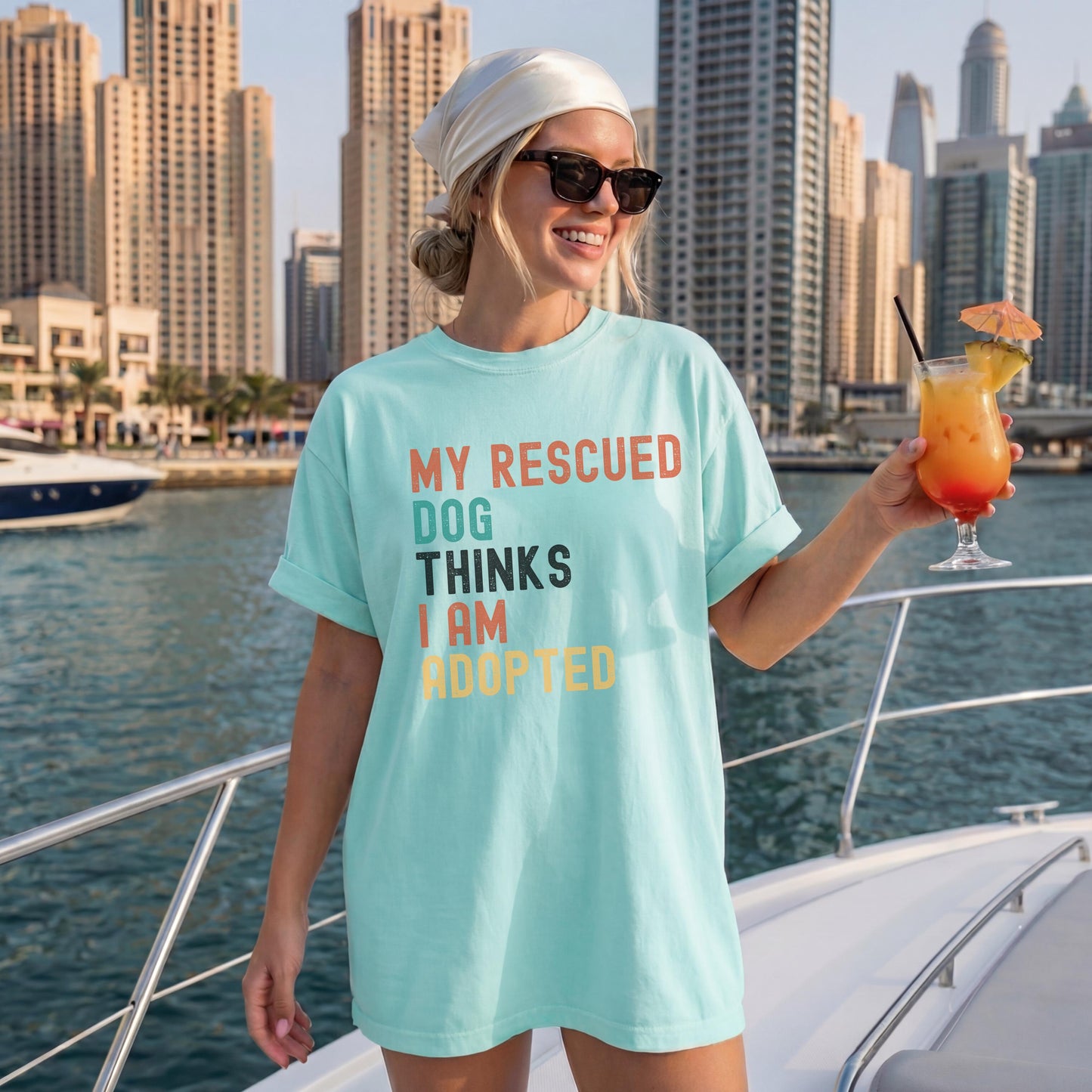 My Rescue Dog Thinks I'm Adopted Shirt, Retro Slogan