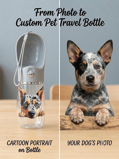 Custom Dog Portable Water Bottle