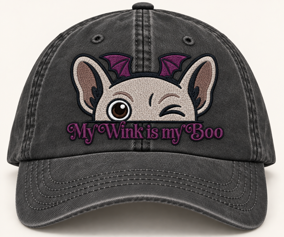 Winkingween Embroidered Halloween Caps 🎃🐾
