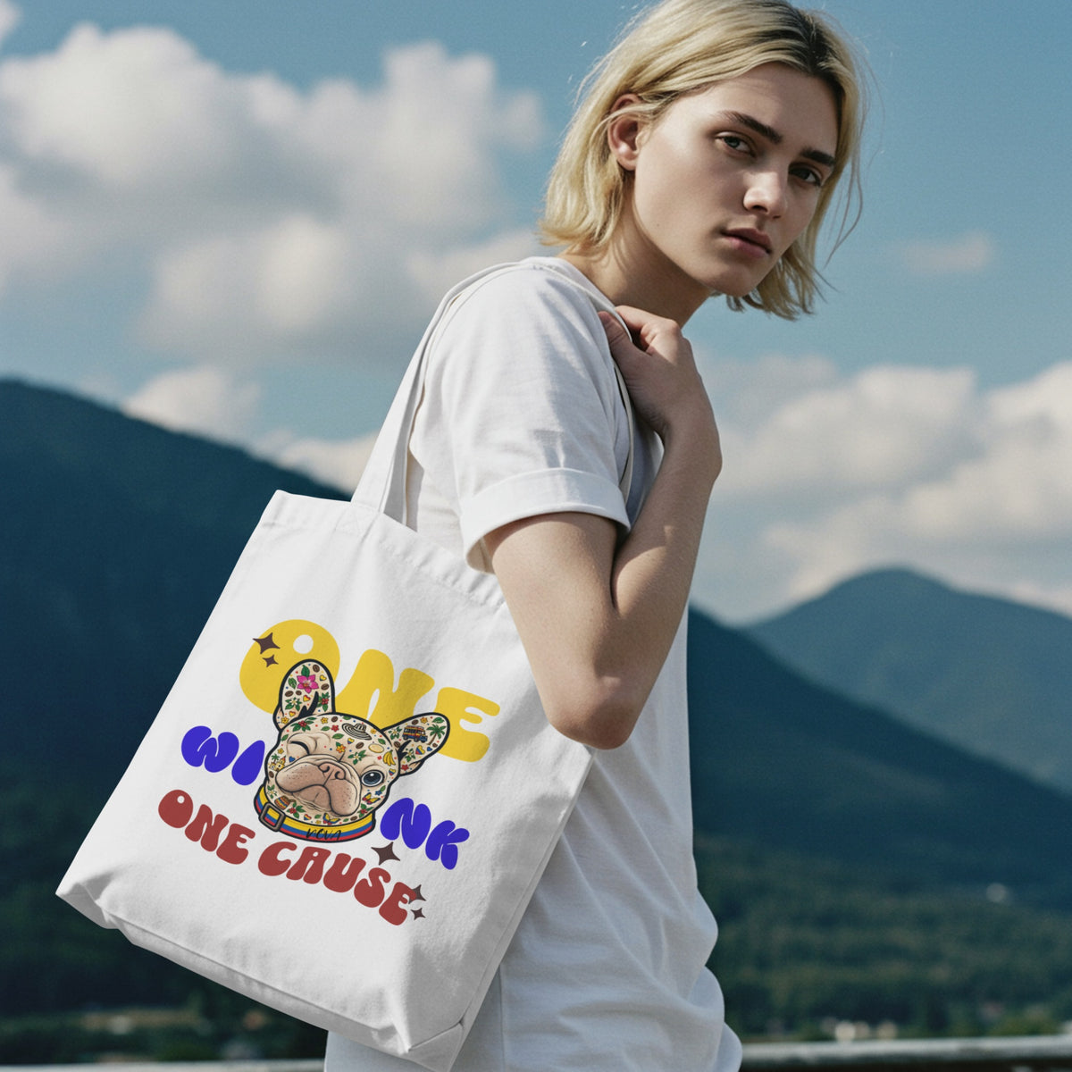 The Frenchie Wink Lovers Tote Bag