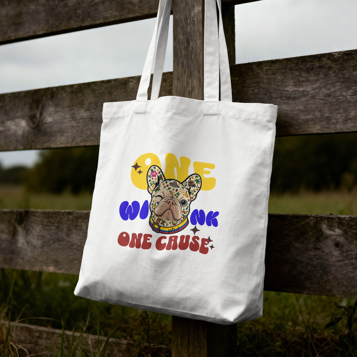 The Frenchie Wink Lovers Tote Bag
