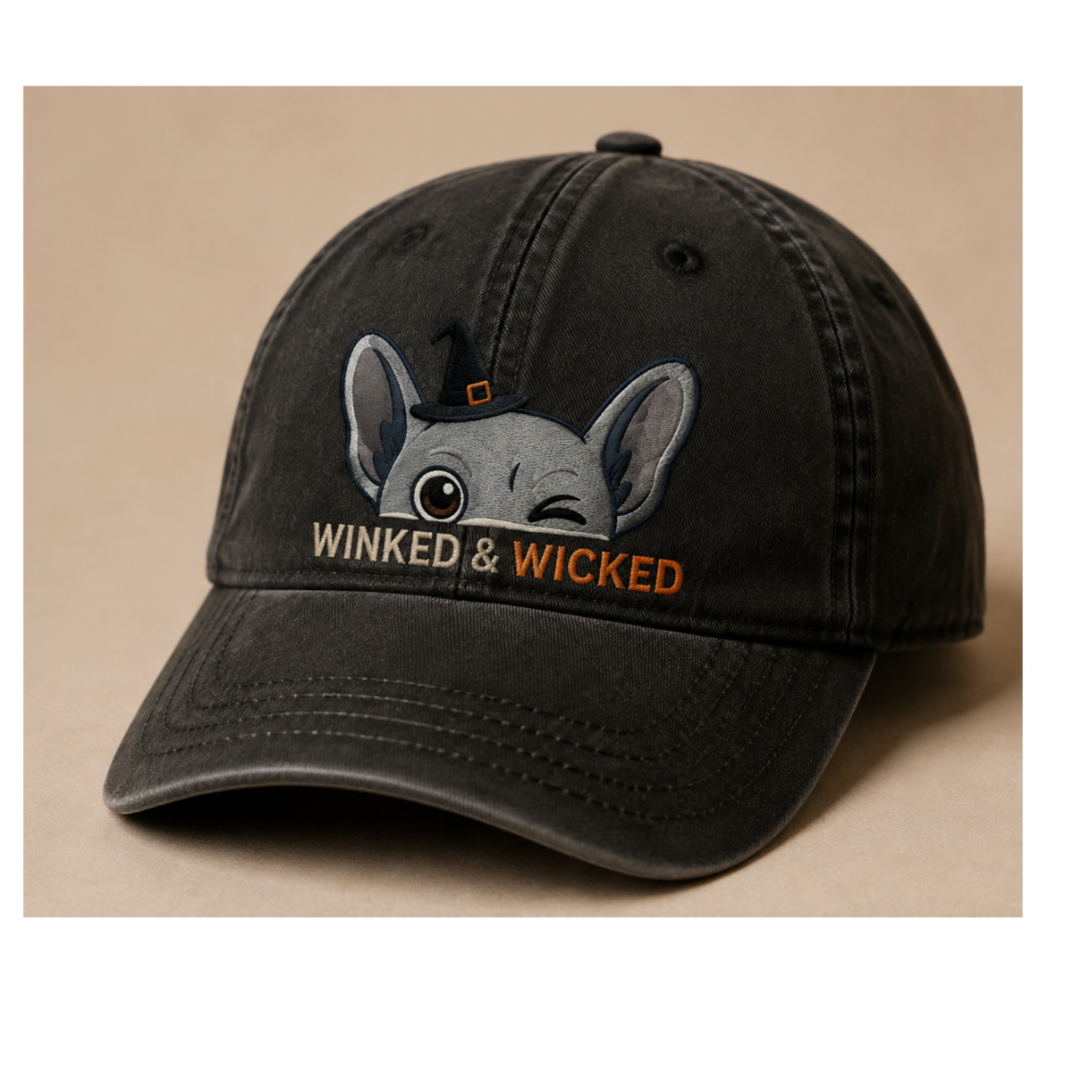 Winkingween Embroidered Halloween Caps 🎃🐾