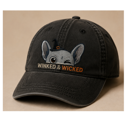 Winkingween Embroidered Halloween Caps 🎃🐾