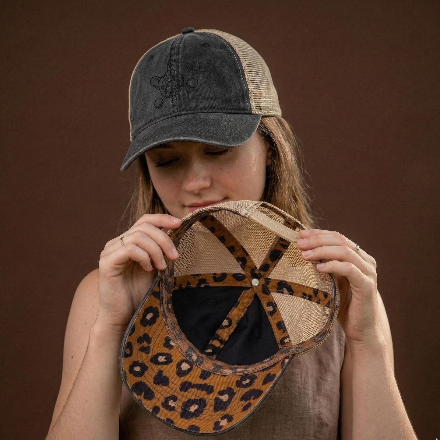 Gorra de camionero ajustable de malla lavada, regalo para mamá, gorra para chicas