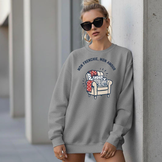 French Bulldog Sweatshirt | Mon Frenchie Mon Amour, Dog Lover Crewneck