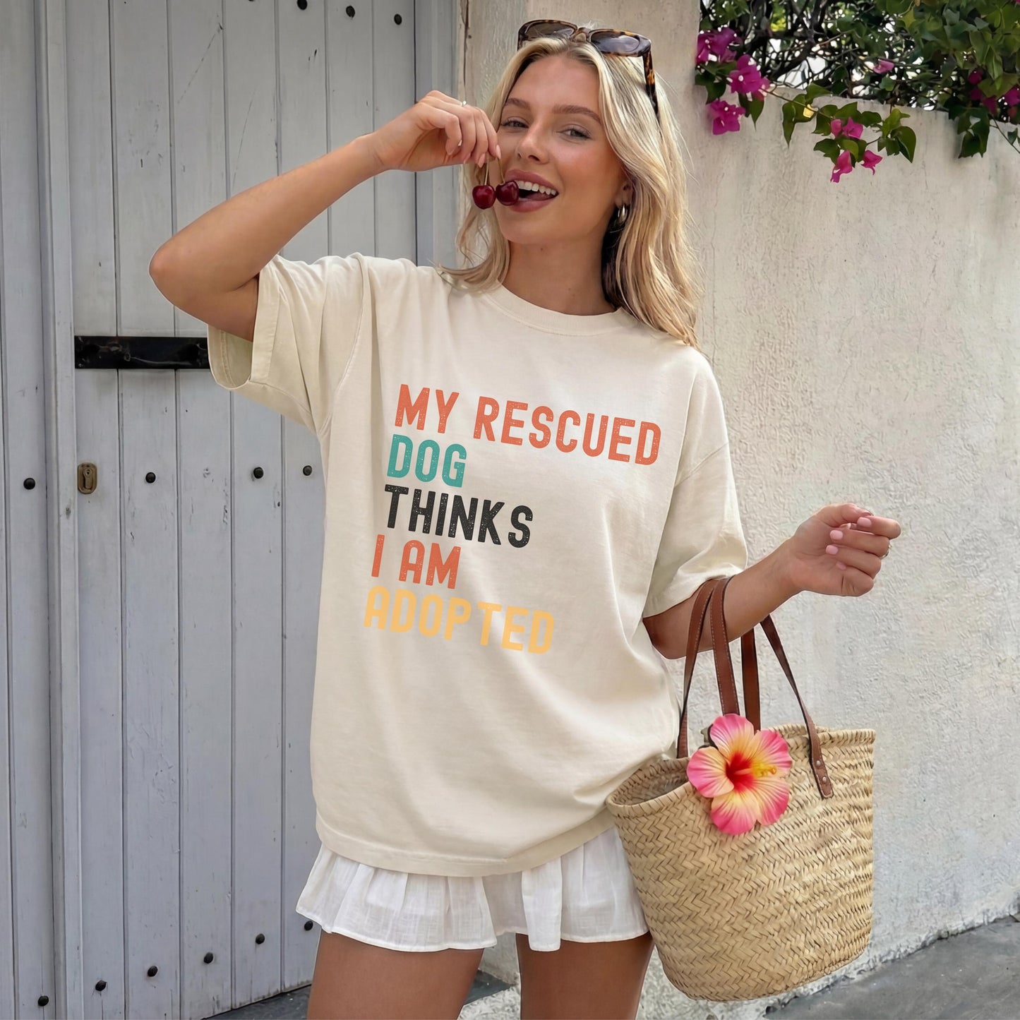 My Rescue Dog Thinks I'm Adopted Shirt, Retro Slogan