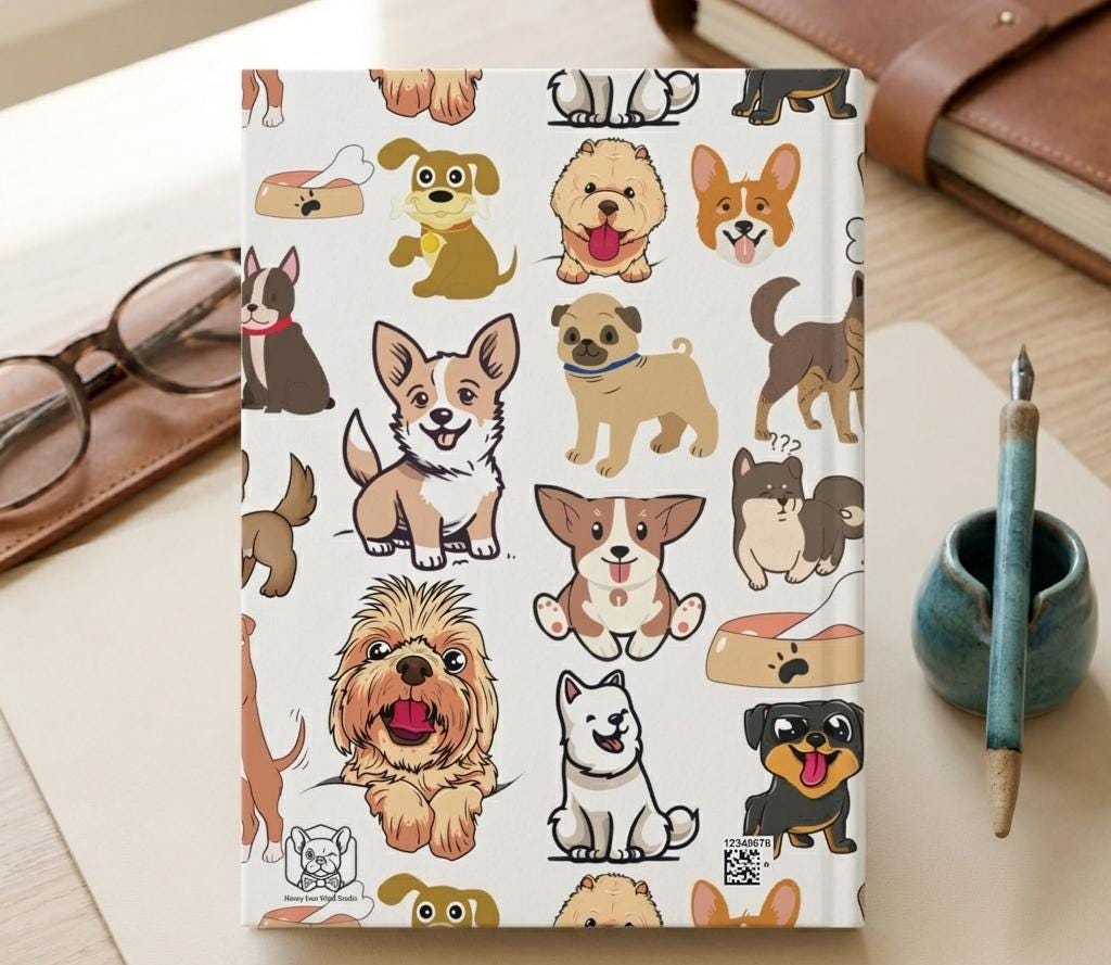 Custom Dog Lover hard cover Journal – Progress Over Perfection Hardcover Notebook
