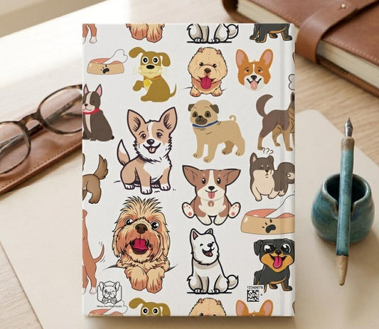 Custom Dog Lover hard cover Journal – Progress Over Perfection Hardcover Notebook